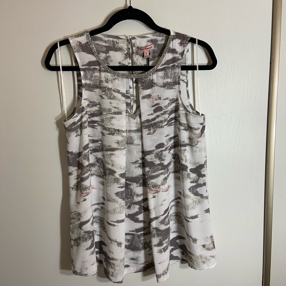 Juicy Couture Snakeskin Sleeveless Rhinestone Top